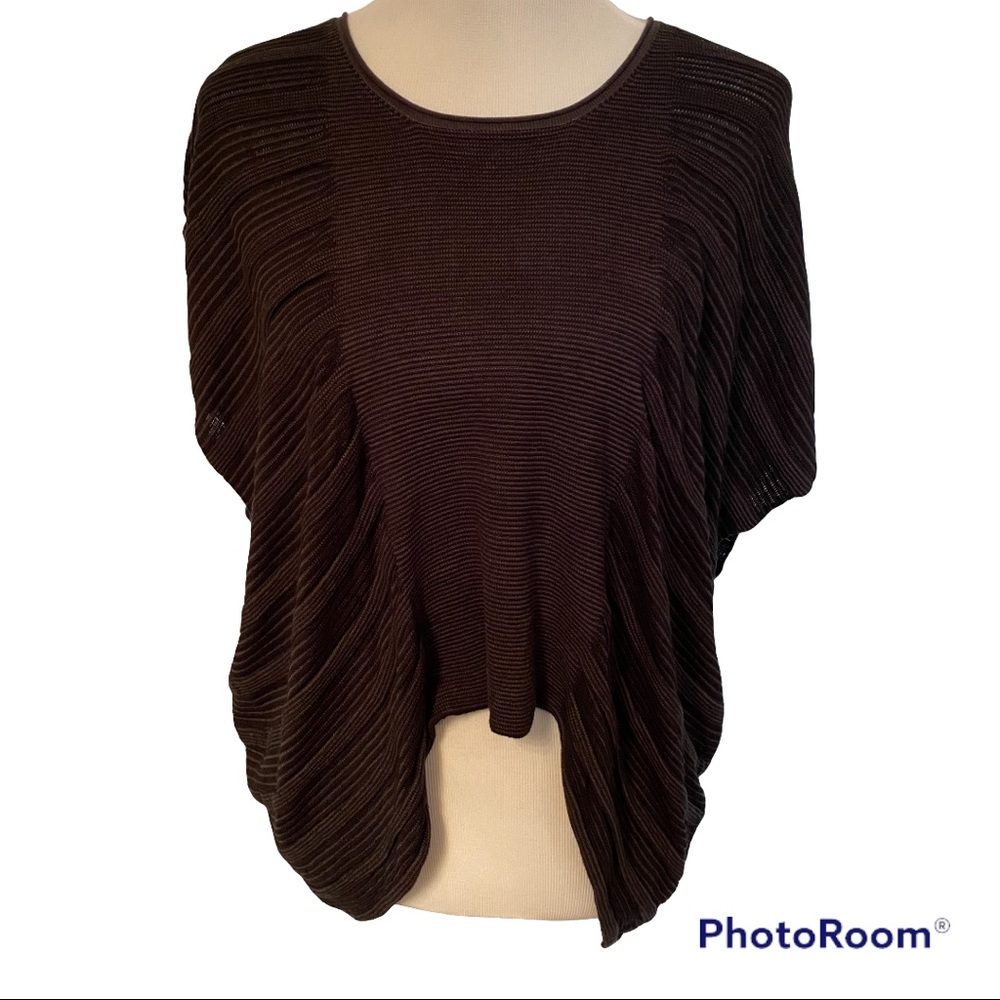EILEEN FISHER BUTTERFLY TOP BLACK GRAY KIMONO SHOULDER COVER SIZE XS